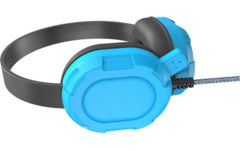 Educatie hoofdtelefoon incl. microfoon / doos met 6 stuks / Kleur: Zwart/Blauw