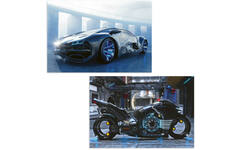 Miniposters 1060 futuristische voertuigen , 2 motieven, 20 stuks