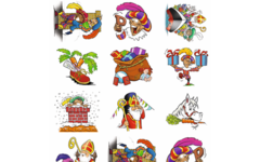 Beloningsstickers 426 Sint met pietjes, 30 motieven, 600 stuks