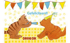 Miniposters Dikkie Dik gefeliciteerd 1112 4 motieven, 20 stuks