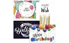 Ansichtkaarten Happy Birthday 5771 4 motieven, 48 kaarten
