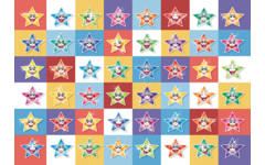 Beloningsstickers Lachende sterren 045, 48 motieven, 960 stickers