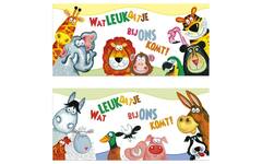 Oproepkaarten vrolijke dieren 5201 2 motieven, 25 stuks