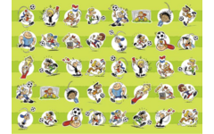 Beloningsstickers 265 Voetballers fantasie, 40 motieven, 800 stuks