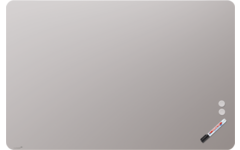 Glasbord Legamaster mat 100 x 150 cm Warm Grey (ronde hoek)