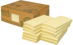 Memoblaadjes 125 x 75 mm geel recycled, 12 blok a 100 vel