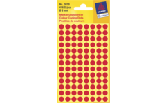 Etiketten rond rood 8mm, 416 stuks