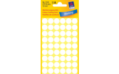 Etiketten rond wit 12mm, 270 stuks