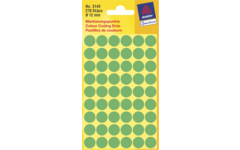 Etiketten rond groen 12mm 270 stuks