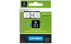 Lettertape Dymo 12 mm D1 rood/zwart