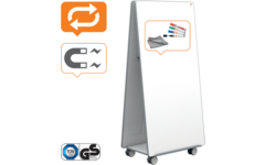 Whiteboard Nobo Move&Meet basis set afneembaar en draagbaar whiteboard grijs