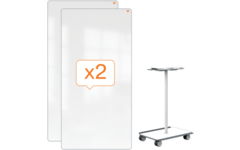 Whiteboard Nobo Move&Meet basis set afneembaar en draagbaar whiteboard grijs