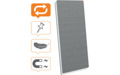 Whiteboard/memobord Nobo Move&Meet afneembaar en draagbaar 180x90cm grijs frame