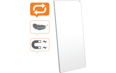 Whiteboard Nobo Move&Meet afneembaar en draagbaar 180x90cm grijs frame