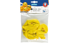 Ballonnen Smiley geel, 10 stuks