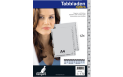 Tabbladen Kangaro A4 cijfers PP 120mµ grijs 23-rings 12-delig