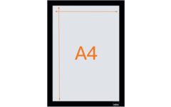 Posterframe Nobo Zelfklevende magnetische kader A4 zwart, set 2 stuks