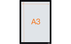 Posterframe Nobo Zelfklevende magnetische kader A3 zwart, set 2 stuks