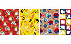 Cadeaupapier Sint assorti 70 x 200 cm, 3 rollen inclusief etiketten