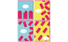 Schriften 24 lijnen, ijsjes, 16,5 x 21 cm, 80 gr (25 stuks)