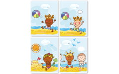 Schriften midicahiers 6-4-6, zon, zee en strand, 13,8 x 18 cm, 80 gr (25 stuks)