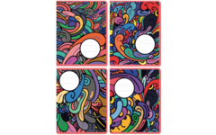 Schriften commerciaal 4x7,5 mm, waves, 16,5 x 21 cm, 80 gr (25 stuks)