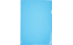 L-map A4 120 mu transparant blauw, 10 stuks