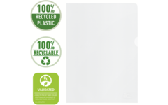 Transparantmap L-model Esselte Recycled PP A4 100µ set van 100 stuks