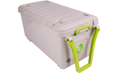 Opbergkoffer op wieltjes gerecycled grijs 105 x 50 x 50 cm, 160 liter