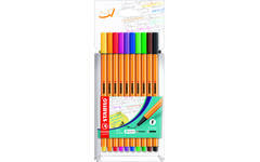 Fineliner STABILO Point 88 etui met 10 kleuren
