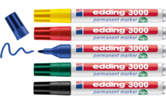 Permanent marker edding 3000 assorti basis, 5 stuks