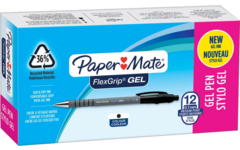 Balpen Papermate GEL zwart 0,7 mm, 12 stuks