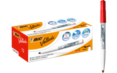 Whiteboardstiften BIC Velleda 1741 rood, 12 stuks