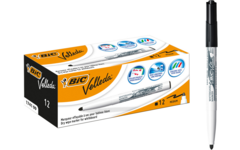 Whiteboardstiften BIC Velleda 1741 zwart, 12 stuks