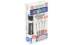 Whiteboardstiften Carioca Clip medium zwart, 12 stuks