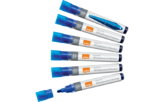 Whiteboardstiften Nobo Liquid Ink ronde punt 3 mm blauw, 10 stuks