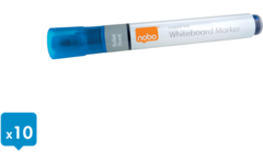 Whiteboardstiften Nobo Liquid Ink ronde punt 3 mm blauw, 10 stuks