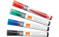 Whiteboardstiften Nobo Liquid Ink ronde punt 3 mm assorti 4 stuks