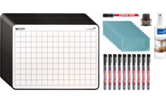 Wisbord melamine edding move minds blanco/ruit startersset, 33 delig