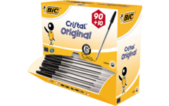 Balpen BIC Cristal zwart Voordeelpak 90 + 10 gratis