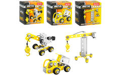 3D constructiemetaal mini voertuig assorti