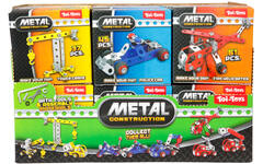 3D constructiemetaal mini voertuig assorti