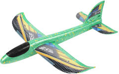 Foam vliegtuig 36 cm met stickers assorti
