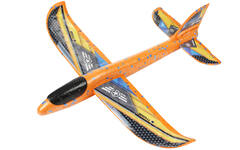 Foam vliegtuig 36 cm met stickers assorti